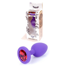 Силиконовая анальная пробка Boss Series - Jewellery Purple Silicon PLUG Medium Red M
