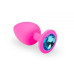 Силиконовая анальная пробка с кристаллом Pink Silicone Topaz, размер M