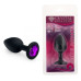 Силиконовая анальная пробка с кристаллом Black Silicone Amethyst, размер S