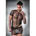 Комплект белья Passion SET black S/M, полностью прозрачная футболочка и такие же шортики