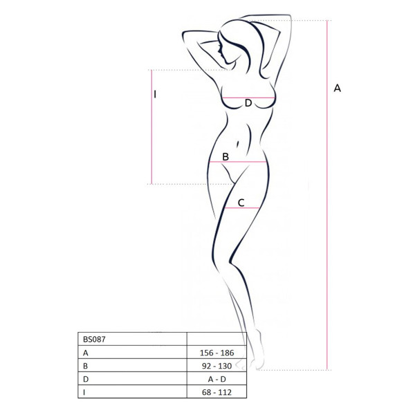 Бодистокинг в крупную сетку Passion BS087 white, открытая спина, халтер, с доступом