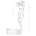 Бодистокинг в крупную сетку Passion BS087 white, открытая спина, халтер, с доступом