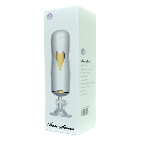 Мастурбатор с двумя входами на присоске Boss Series: Vibrating Masturbation Cup White