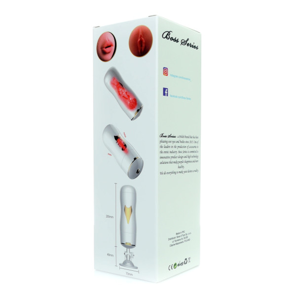 Мастурбатор с двумя входами на присоске Boss Series: Vibrating Masturbation Cup White