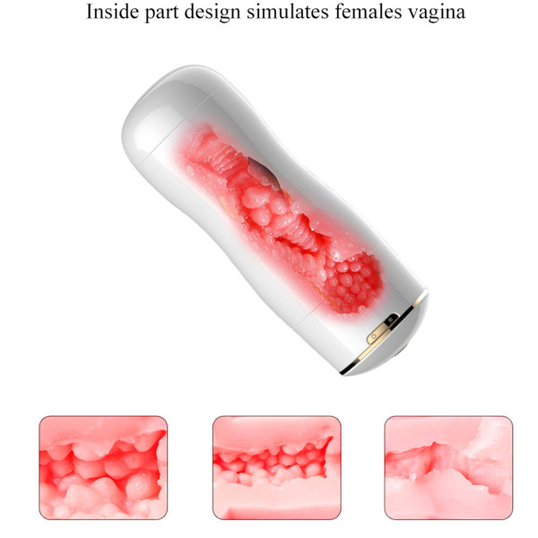 Мастурбатор с двумя входами на присоске Boss Series: Vibrating Masturbation Cup White