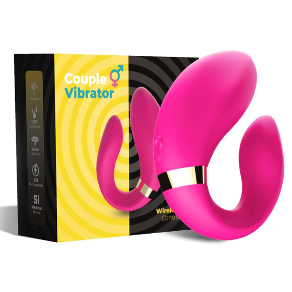Вибромассажер для пар Boss Series с пультом ДУ - Couple Vibrator Pink USB 9 Function