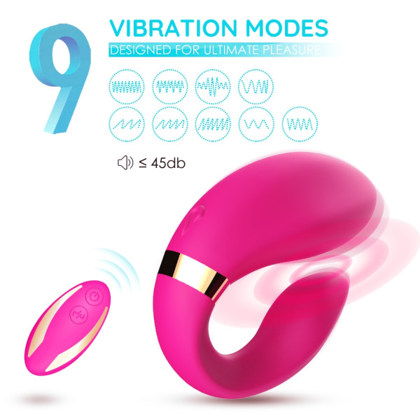 Вибромассажер для пар Boss Series с пультом ДУ - Couple Vibrator Pink USB 9 Function