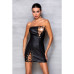 Мини-платье из экокожи CELINE CHEMISE black XXL/XXXL - Passion: шнуровка, трусики в комплекте