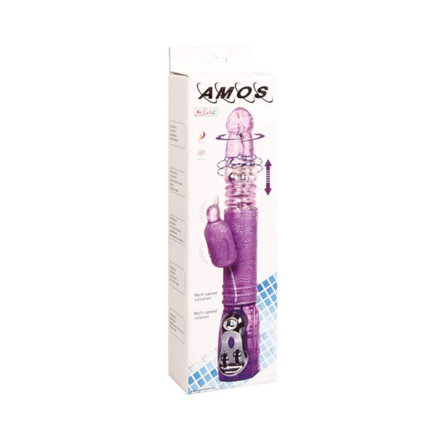 Вибратор с стимулятором клитора Amos