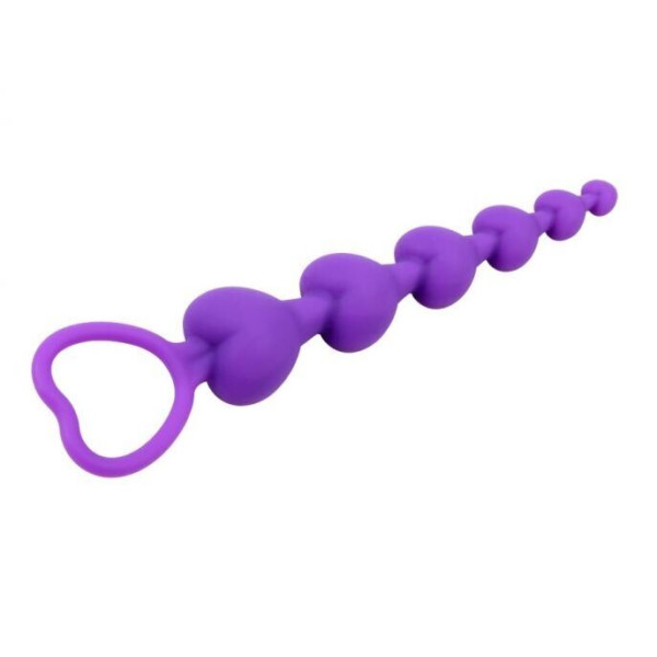 Анальная цепочка Chica Heart Booty Beads-Purple, 19 см