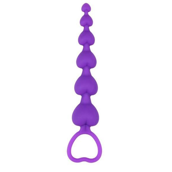 Анальная цепочка Chica Heart Booty Beads-Purple, 19 см