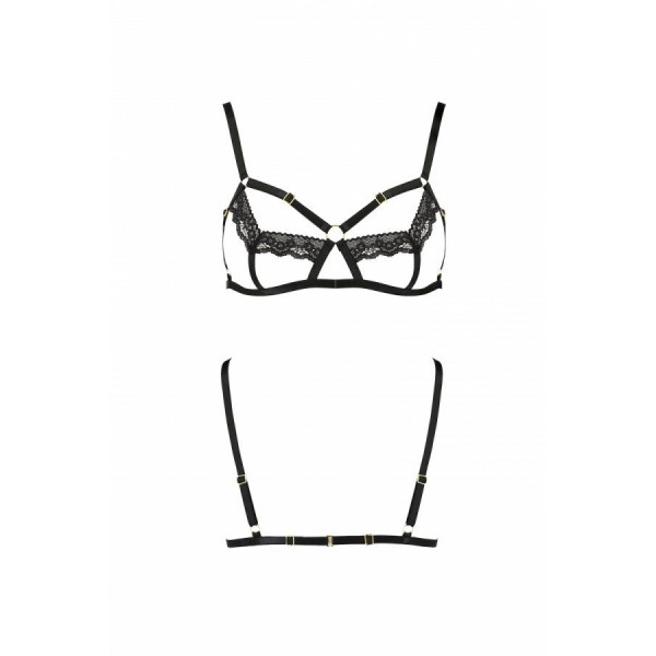 Бюстгальтер-стрепы с кружевом SOLON BRA black Passion Exclusive L/XL