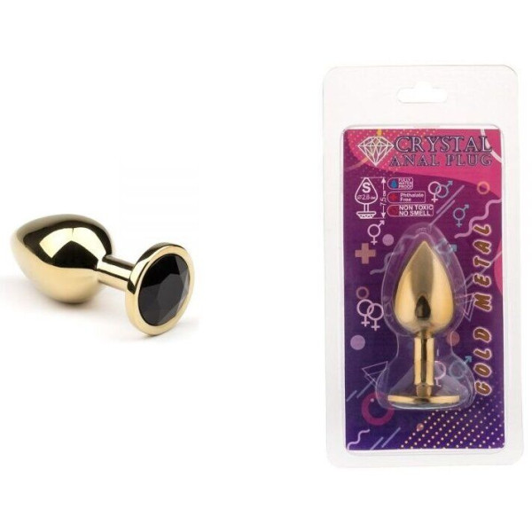 Анальная пробка, Gold Black Diamond, S