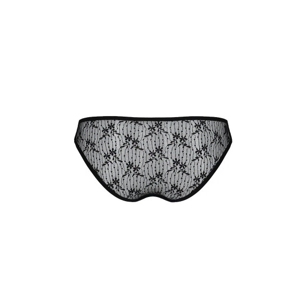 Трусики-слипы с кружевной сеточкой Dina Thong black - Passion, размер XXL/XXXL