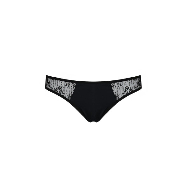Трусики-слипы с кружевной сеточкой Dina Thong black - Passion, размер XXL/XXXL