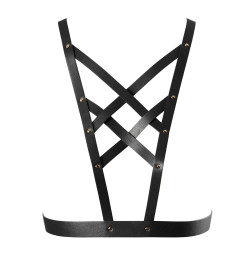 Портупея из экокожи Bijoux Indiscrets Maze - Cross Cleavage Harness Black