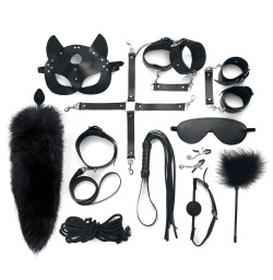 Набор Art of Sex - Maxi BDSM Set Leather, 13 предметов, натуральная кожа, Черный