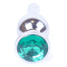Анальная пробка Boss Series - Jewellery Silver BUTT PLUG Green