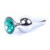 Анальная пробка Boss Series - Jewellery Silver BUTT PLUG Green