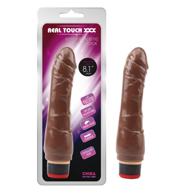 Вибромассажер CHISA Real Touch XXX - 8.1” Vibe Cock, Brown