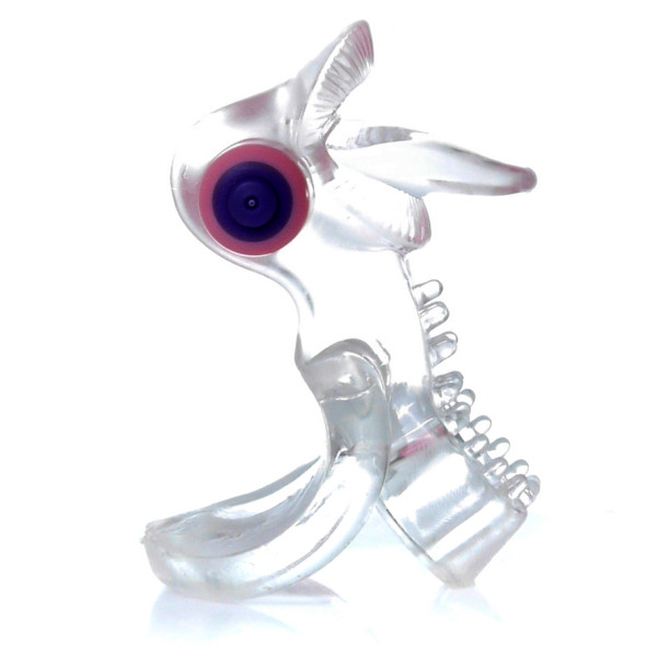 Эрекционное вибро кольцо BOSS - Tongue Vibro Cock Ring Clear