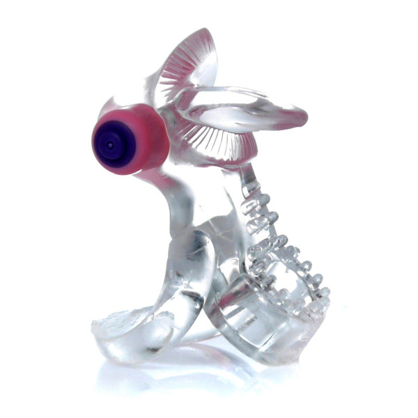 Эрекционное вибро кольцо BOSS - Tongue Vibro Cock Ring Clear