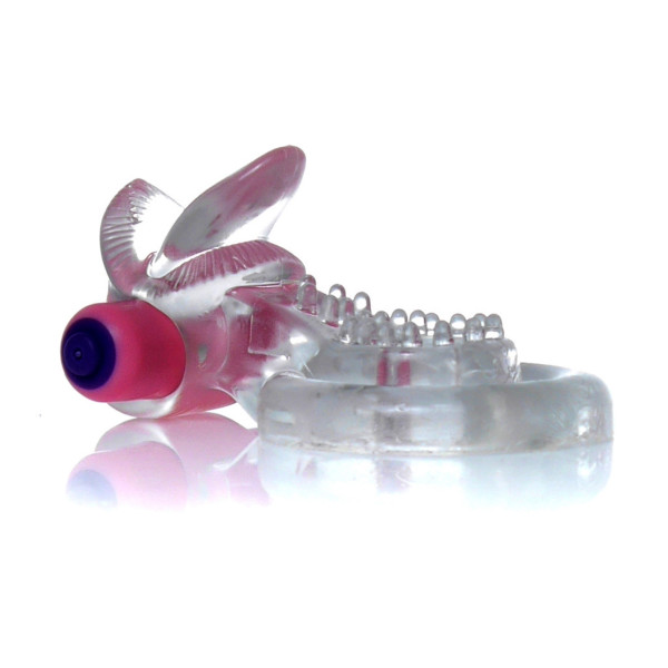 Эрекционное вибро кольцо BOSS - Tongue Vibro Cock Ring Clear