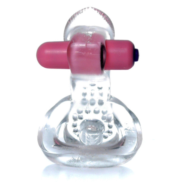 Эрекционное вибро кольцо BOSS - Tongue Vibro Cock Ring Clear