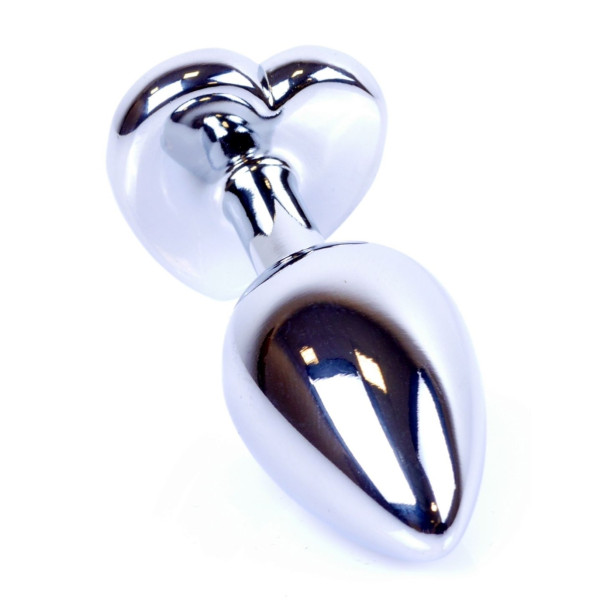 Анальная пробка Boss Series - Jewellery Silver Heart PLUG Red S