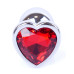 Анальная пробка Boss Series - Jewellery Silver Heart PLUG Red S