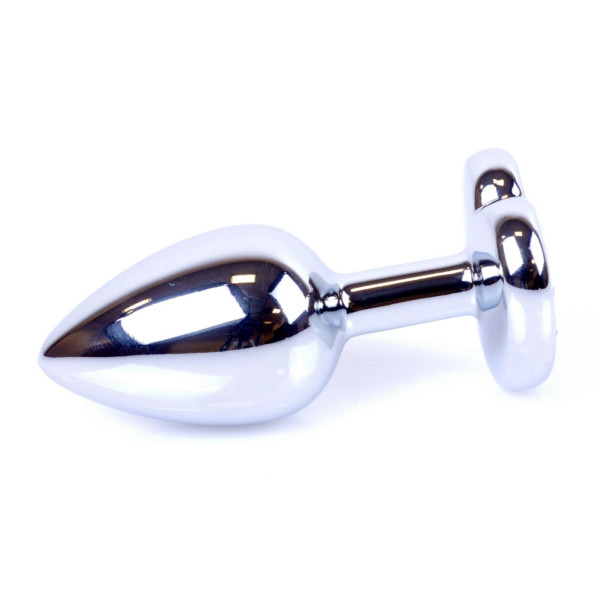 Анальная пробка Boss Series - Jewellery Silver Heart PLUG Red S