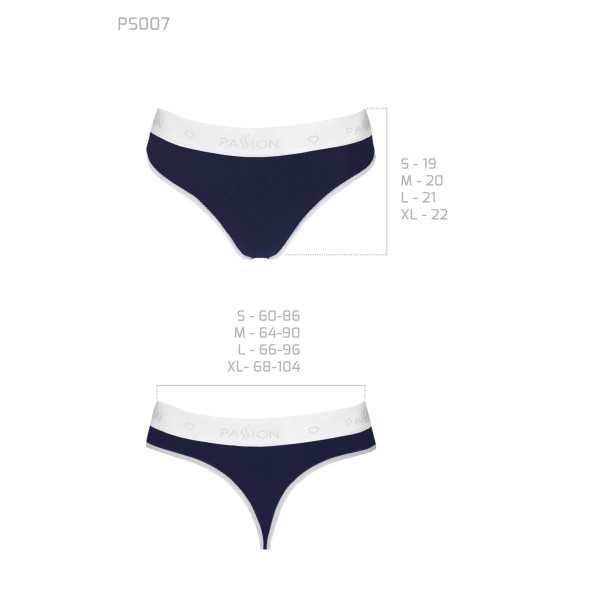 Спортивные трусики-стринги Passion PS007 PANTIES navy blue, размер L