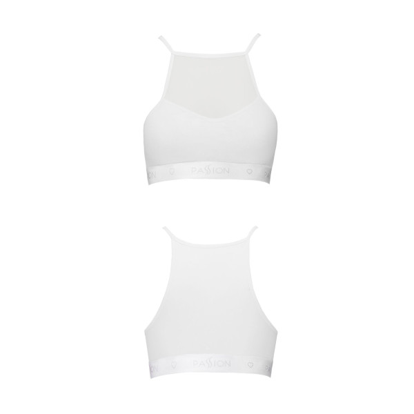 Спортивный топ с прозрачной вставкой Passion PS006 TOP white, размер M