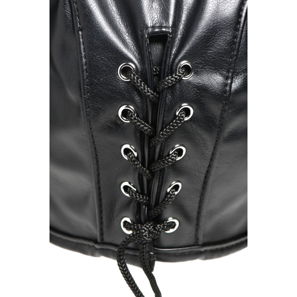 Маска Master Series Dungeon Demon Bondage Mask with Horns - Black