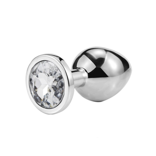 Металлическая анальная пробка, Silver Diamond, размер M