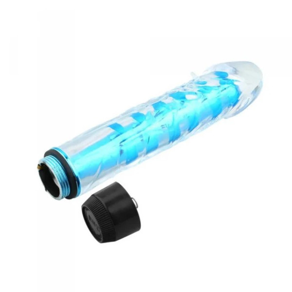 Вагинальный вибратор XESE Cristal Blue, длина 17,5 см, диаметр 3,5 см