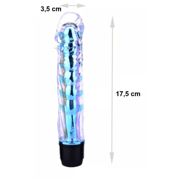 Вагинальный вибратор XESE Cristal Blue, длина 17,5 см, диаметр 3,5 см
