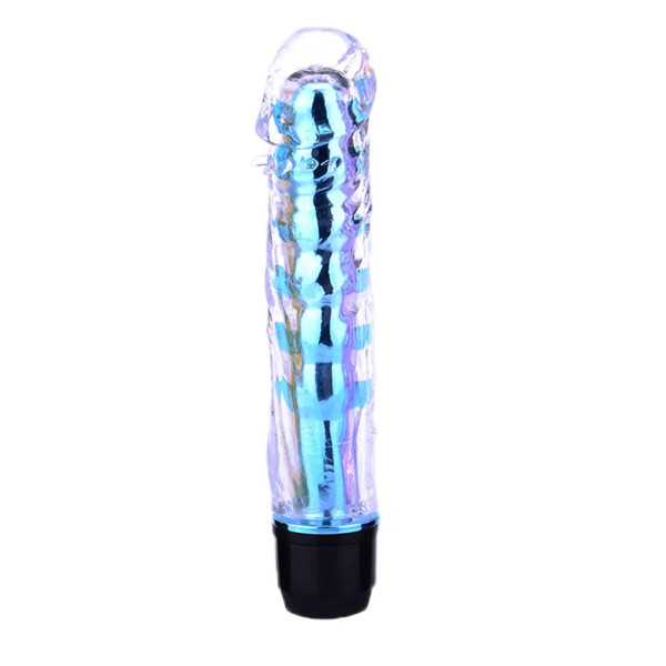 Вагинальный вибратор XESE Cristal Blue, длина 17,5 см, диаметр 3,5 см