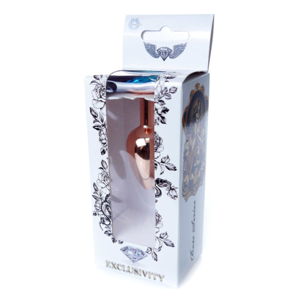 Анальная пробка Boss Series - Jewellery Red Gold PLUG Light Blue S