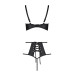Комплект белья Passion TASMINA SET XXL/XXXL black, лиф, высокие трусики с корсетом сзади