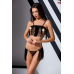 Комплект белья KASSANDRA SET OpenBra black S/M: лиф из бахромы, трусики-юбка