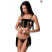 Комплект белья KASSANDRA SET OpenBra black S/M: лиф из бахромы, трусики-юбка