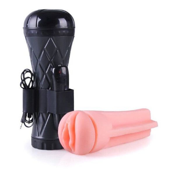 Вагина - мастурбатор с вибрацией Boss Series: Vibrating Vagina cyber skin - Latarka,