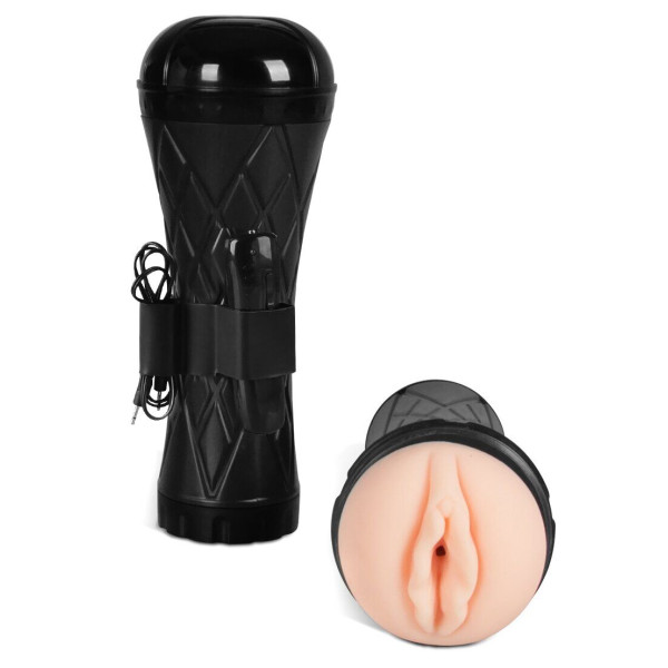 Вагина - мастурбатор с вибрацией Boss Series: Vibrating Vagina cyber skin - Latarka,