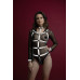 Женская сбруя с цепью и фиксаторами Feral Feelings Harness with Cuffs White