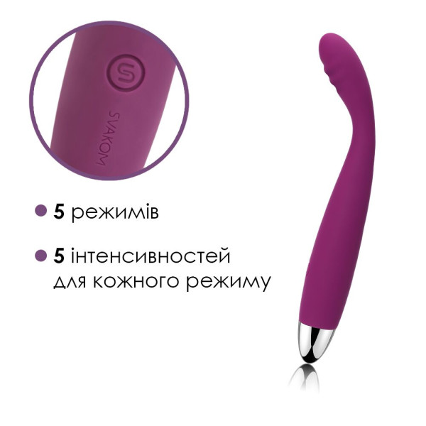 Тонкий вибратор точки G Вибратор Svakom Cici Violet