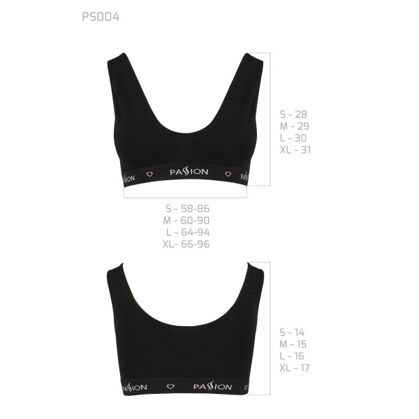 Спортивный топ с широкой резинкой Passion PS004 TOP black, размер M