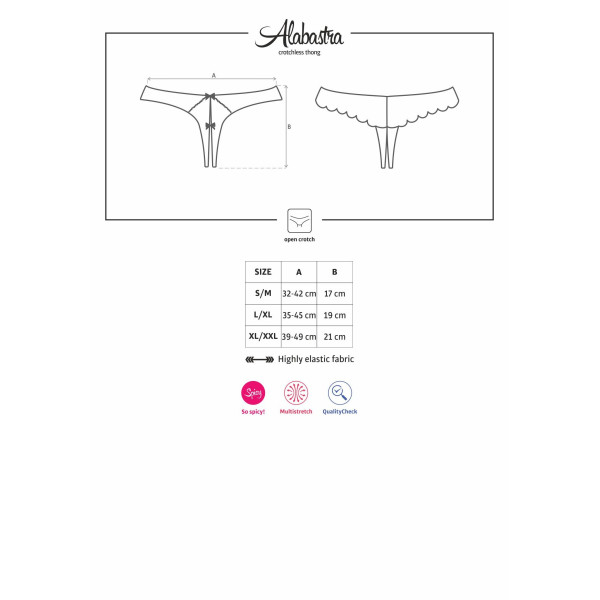 Открытые стринги Obsessive Alabastra L/XL