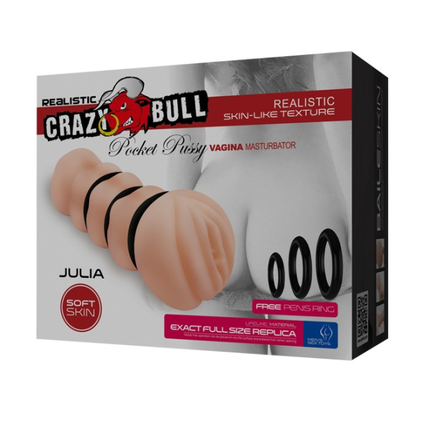 Мастурбатор-вагина Crazy Bull - JULIA Pocket Pussy vagina