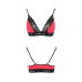 Эластичный топ с кружевом Passion PS001 TOP red-black, размер L